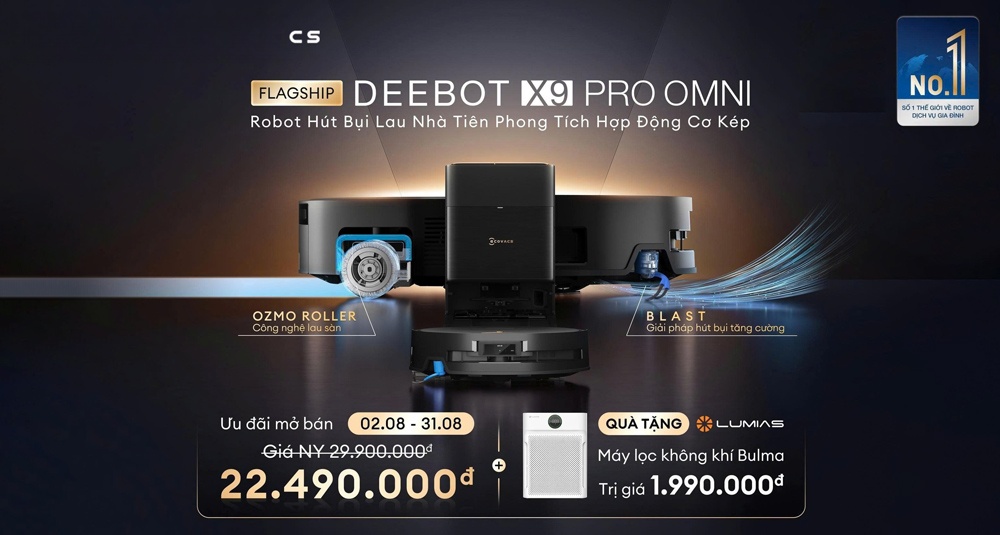 Mở Bán Ecovacs Deebot X9 Pro Omni